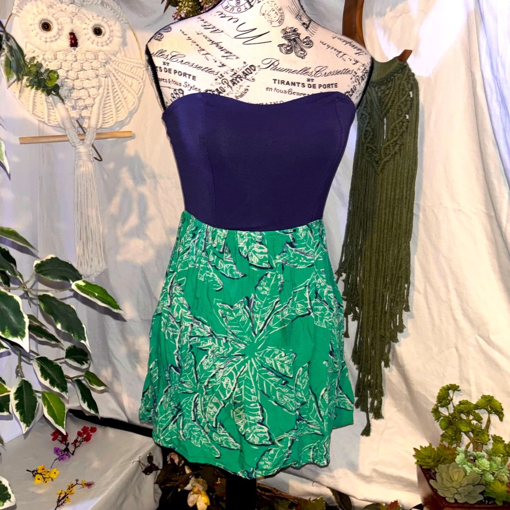 Roxy Strapless Tropical Print Mini Dress | Size Small | Summer Dress 🌴